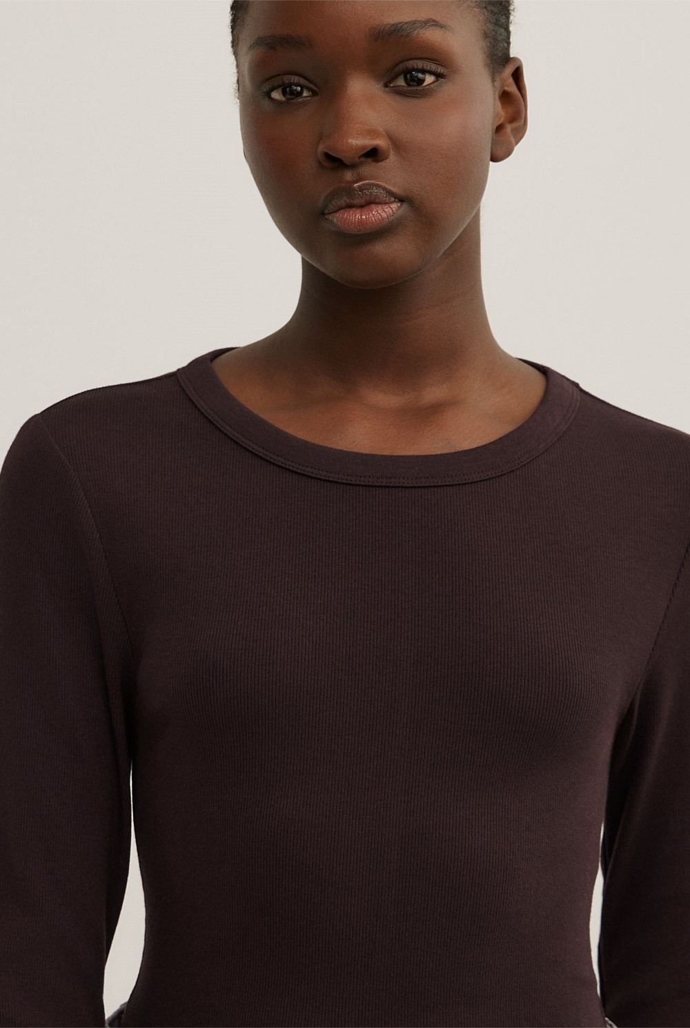 Crew Rib Long Sleeve Top