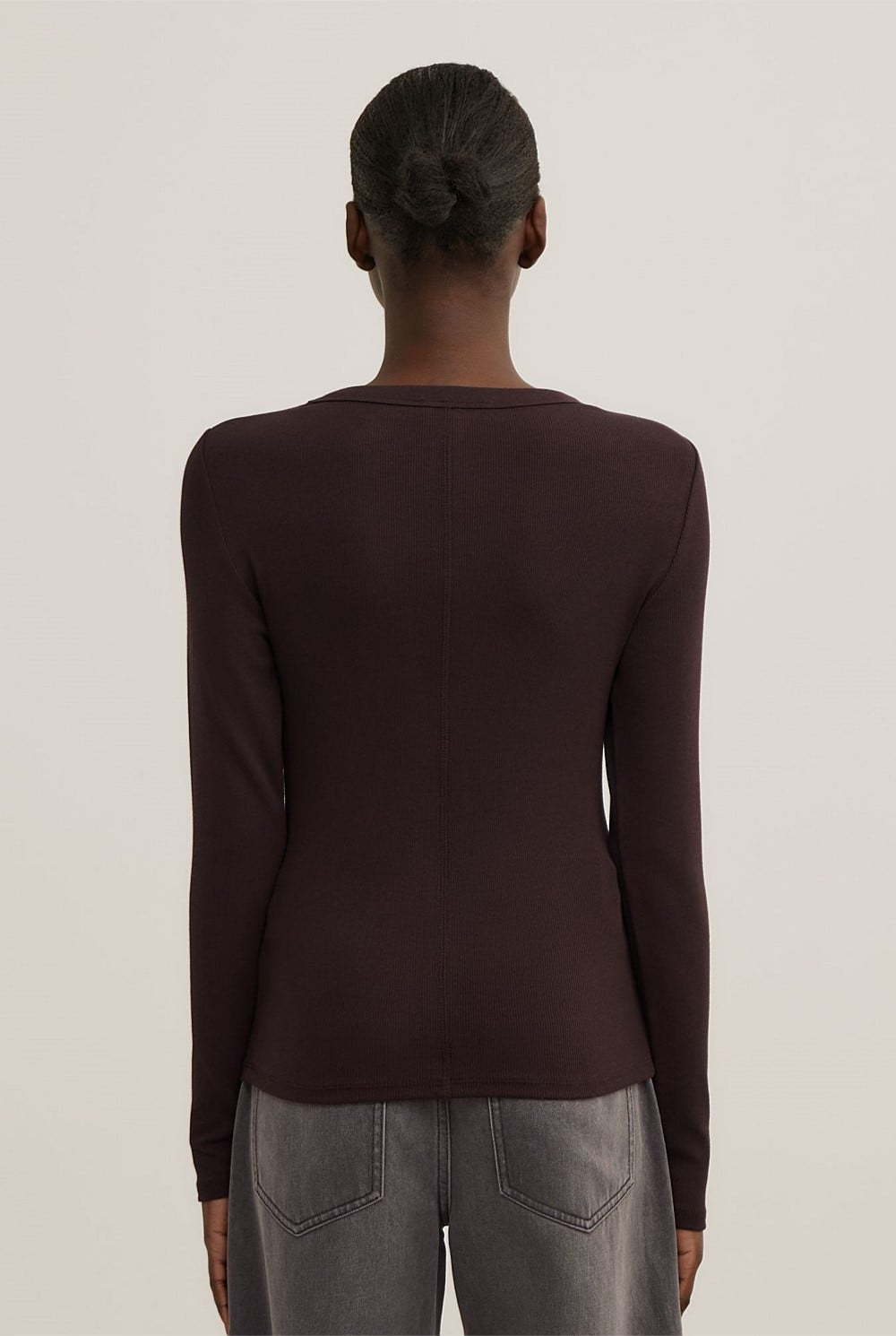 Crew Rib Long Sleeve Top