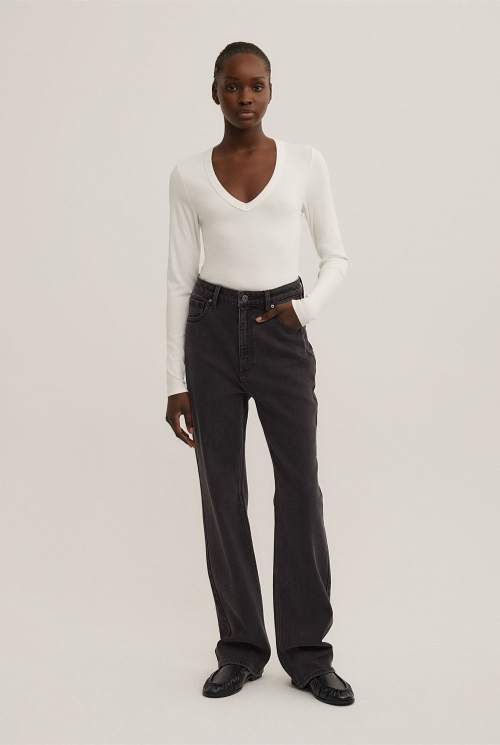 V-Neck Long Sleeve Top