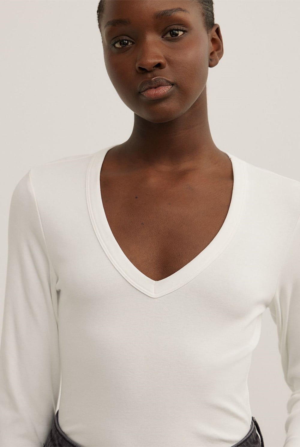 V-Neck Long Sleeve Top