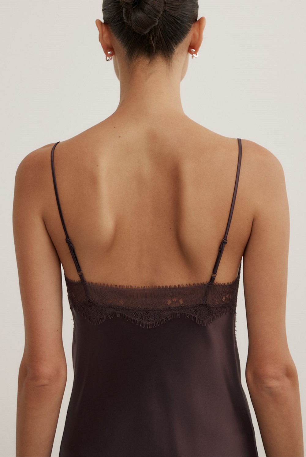 Lace Neck Slip Dress