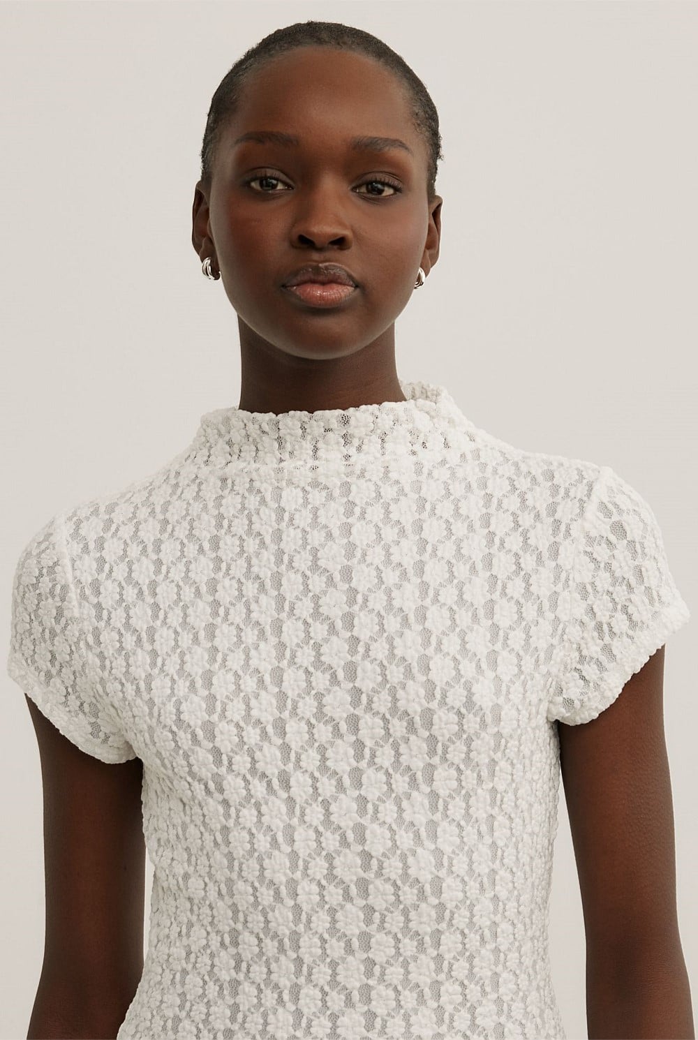 Textured Short Sleeve Top