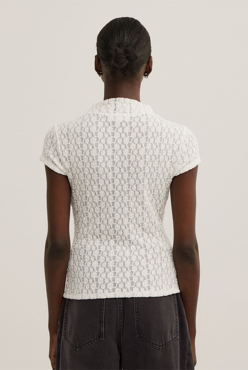 Textured Short Sleeve Top