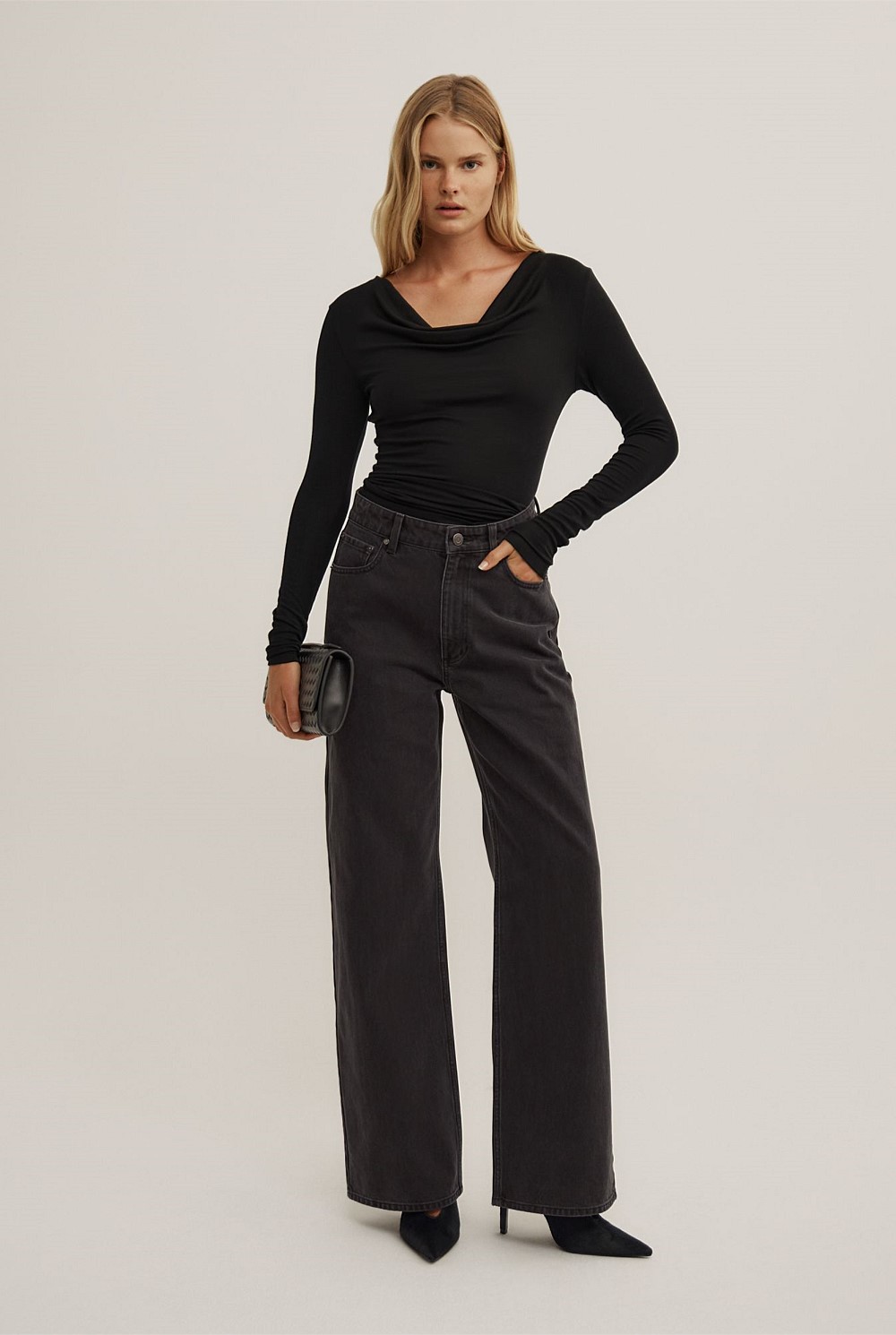 Cowl Neck Long Sleeve Top