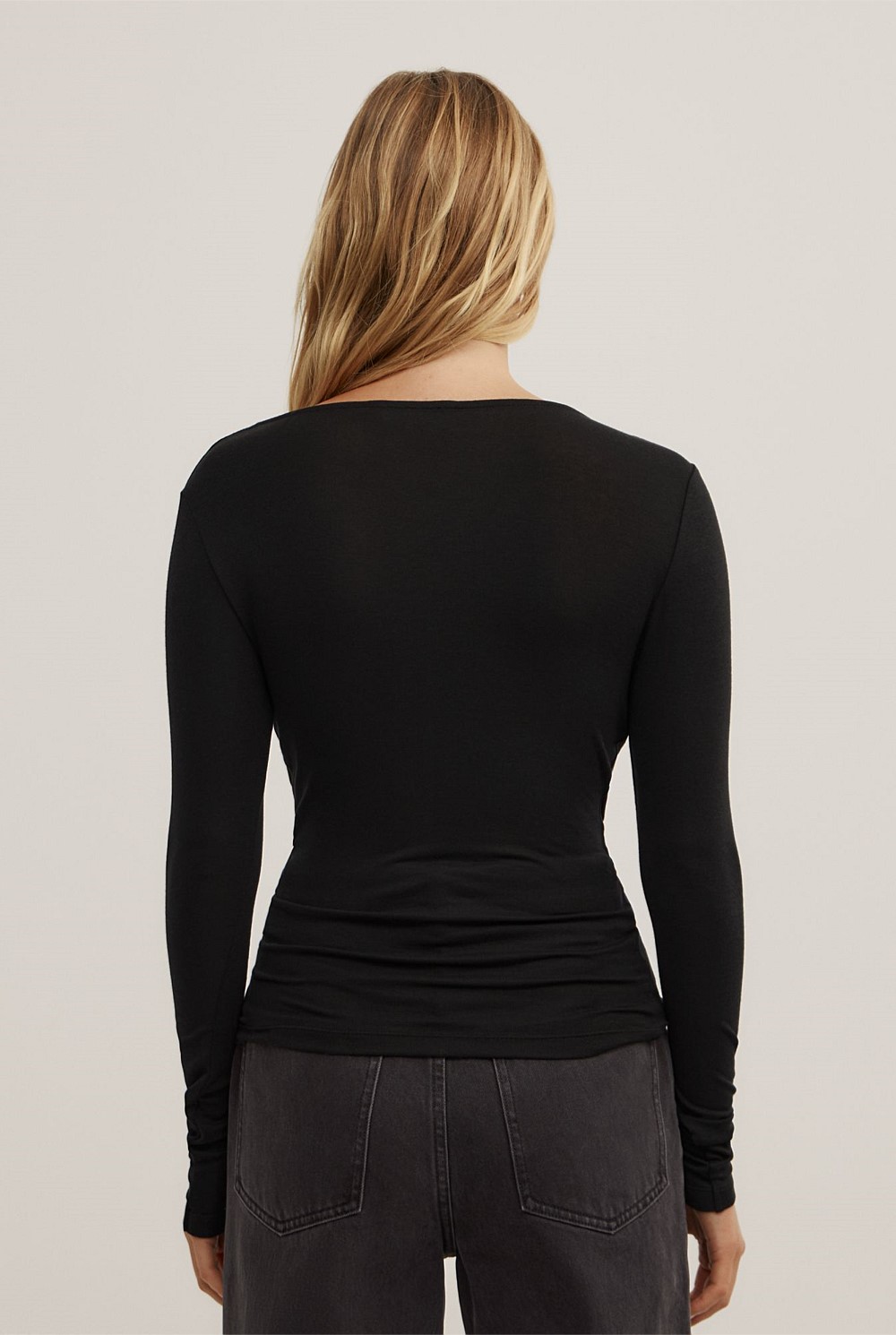 Cowl Neck Long Sleeve Top