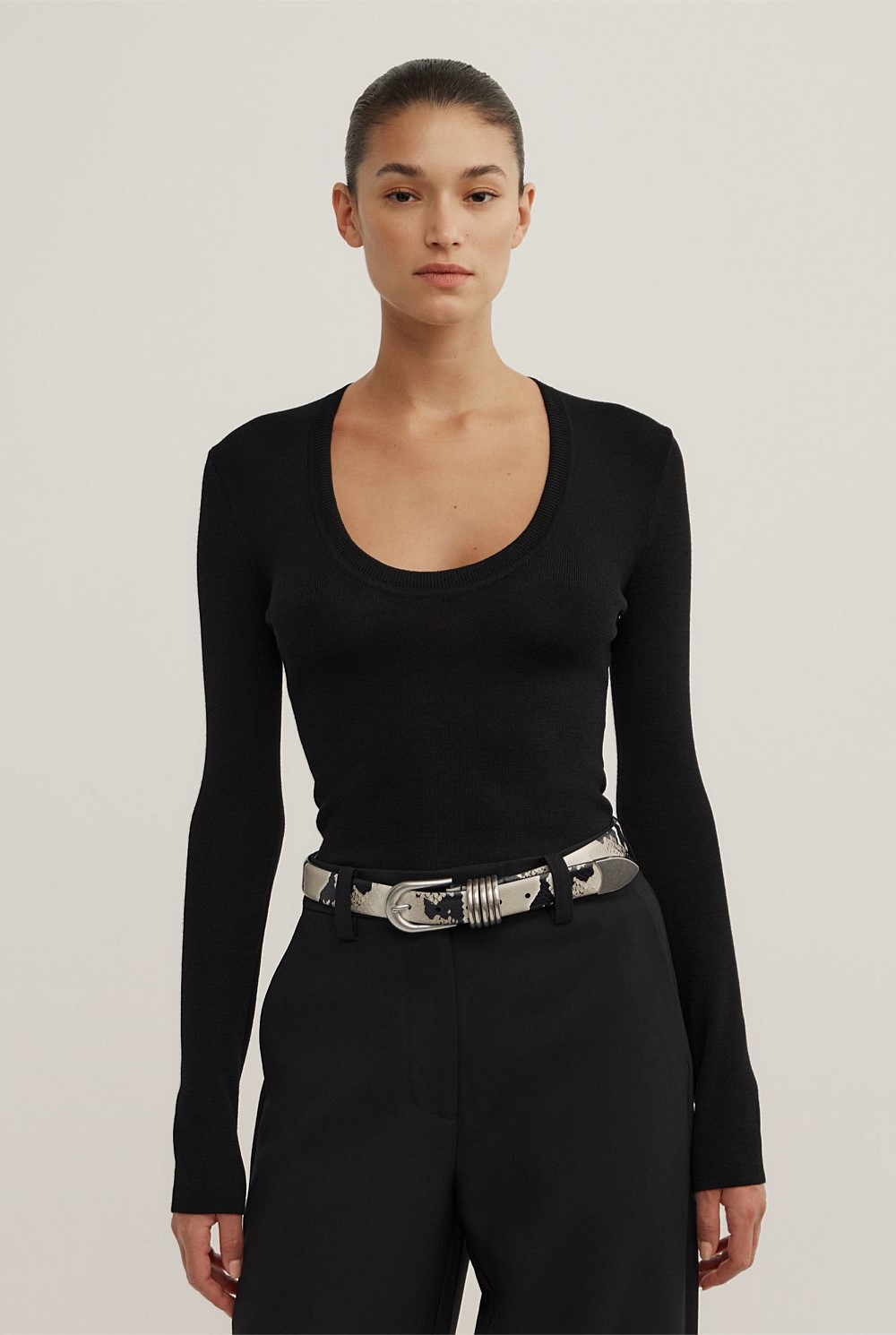 Merino Scoop Neck Knit