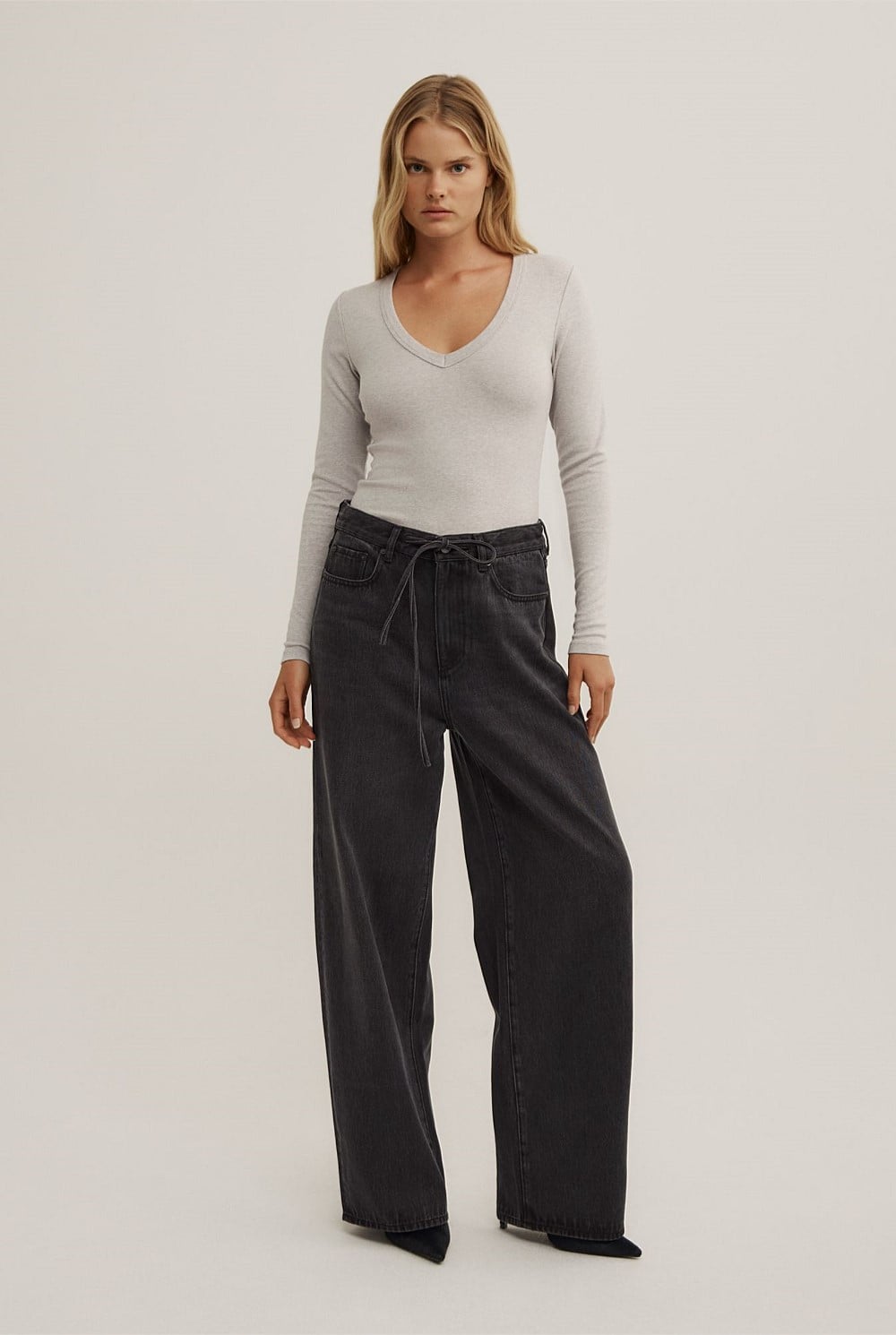 V-Neck Long Sleeve Top