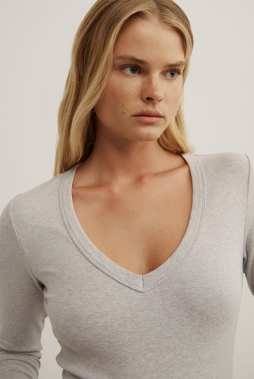 V-Neck Long Sleeve Top