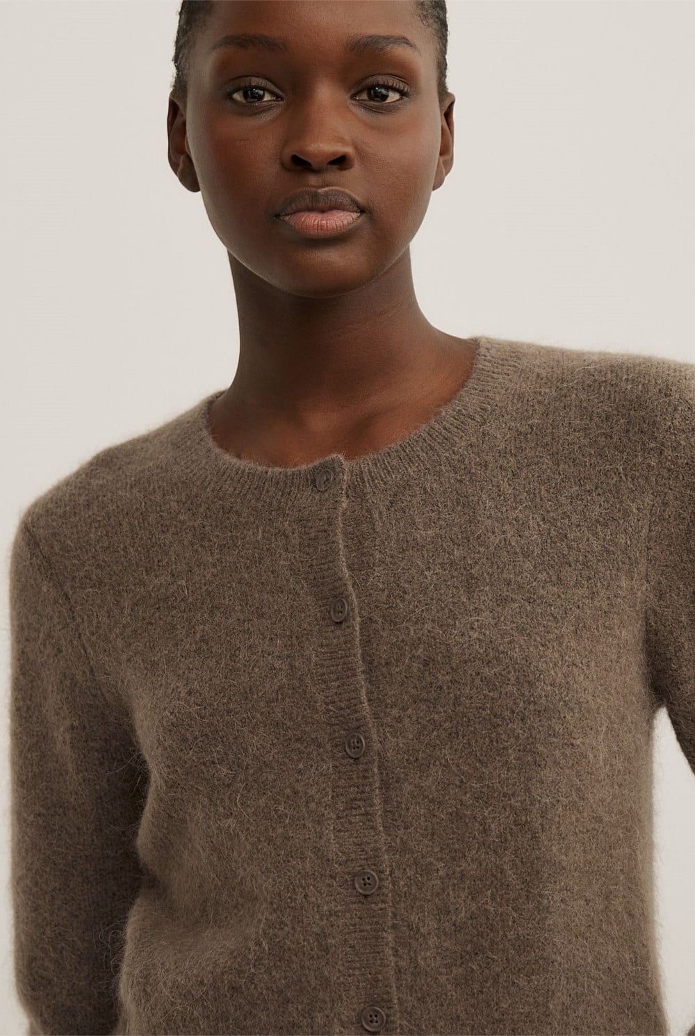 Fluffy Button Cardigan