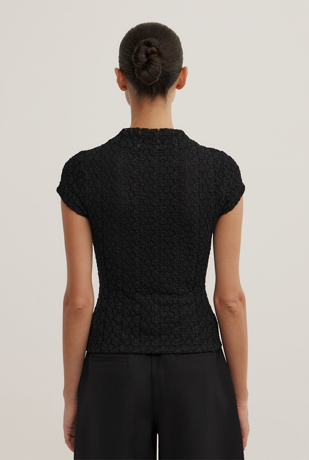 Textured Short Sleeve Top