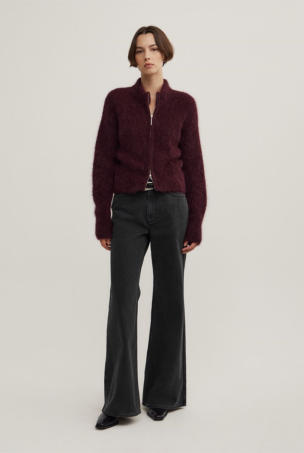 Fluffy Funnel Bomber Jacket