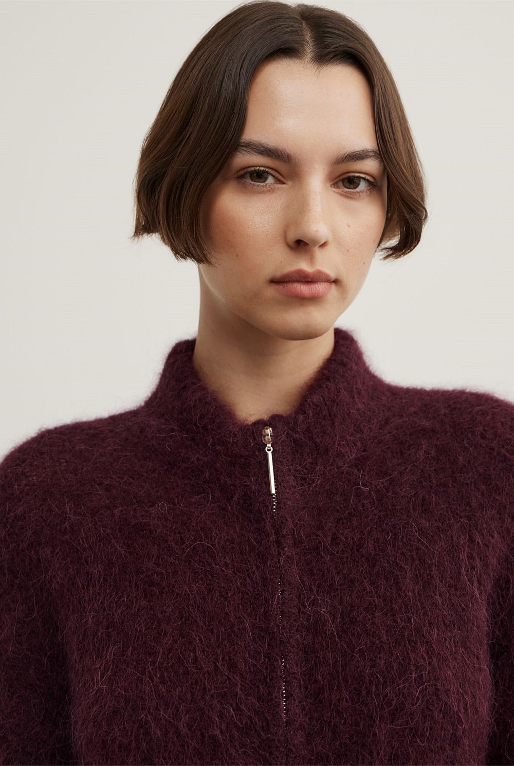 Fluffy Funnel Bomber Jacket