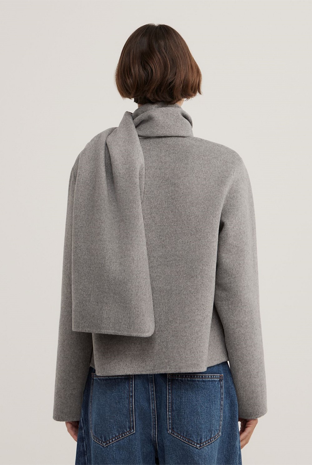 Crop Scarf Coat