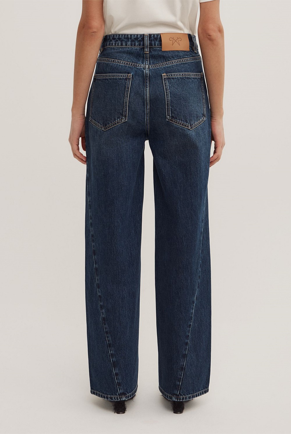 Angled Seam Denim Jeans