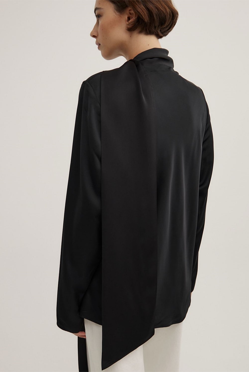 Long Sleeve V-Neck Scarf Top