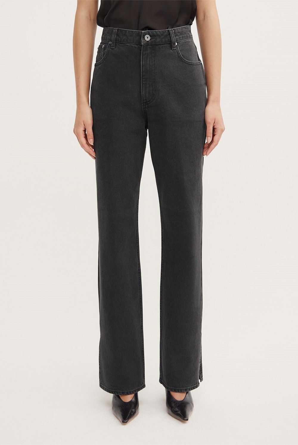 Split Detail Denim Jeans