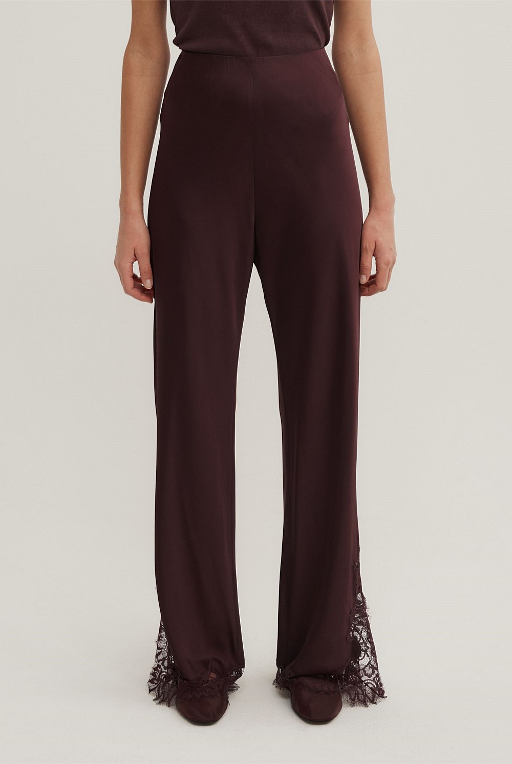 Lace Trim Bias Pants
