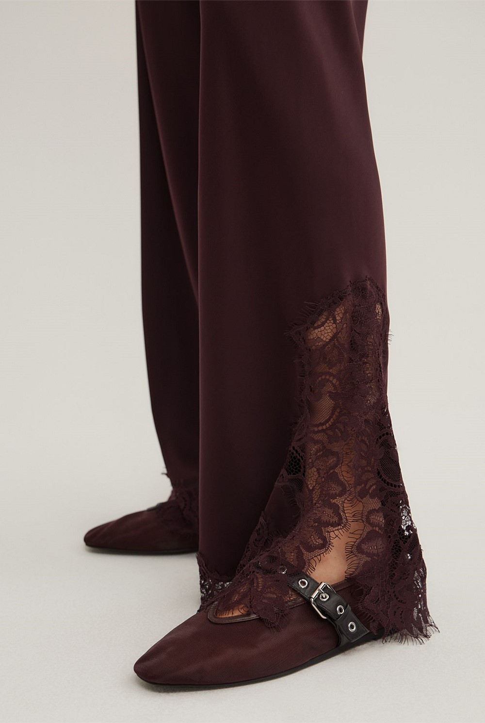 Lace Trim Bias Pants