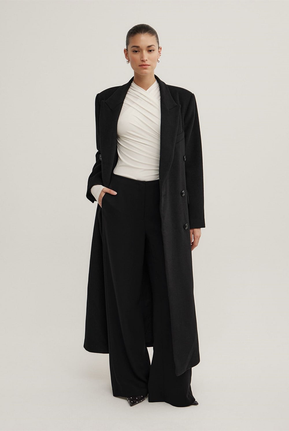 Wrap Long Sleeve Jersey Top
