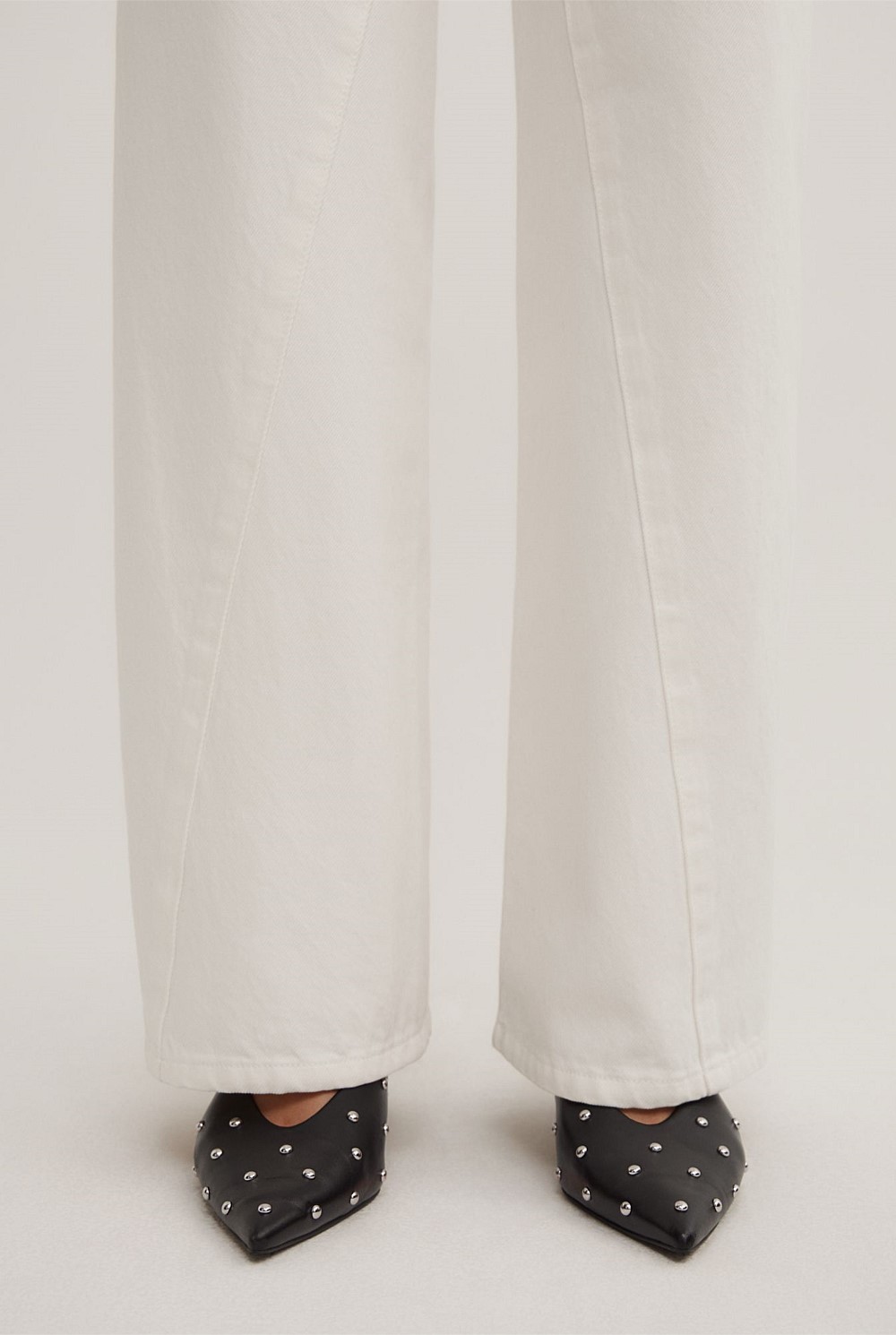 Angled Seam Denim Jeans