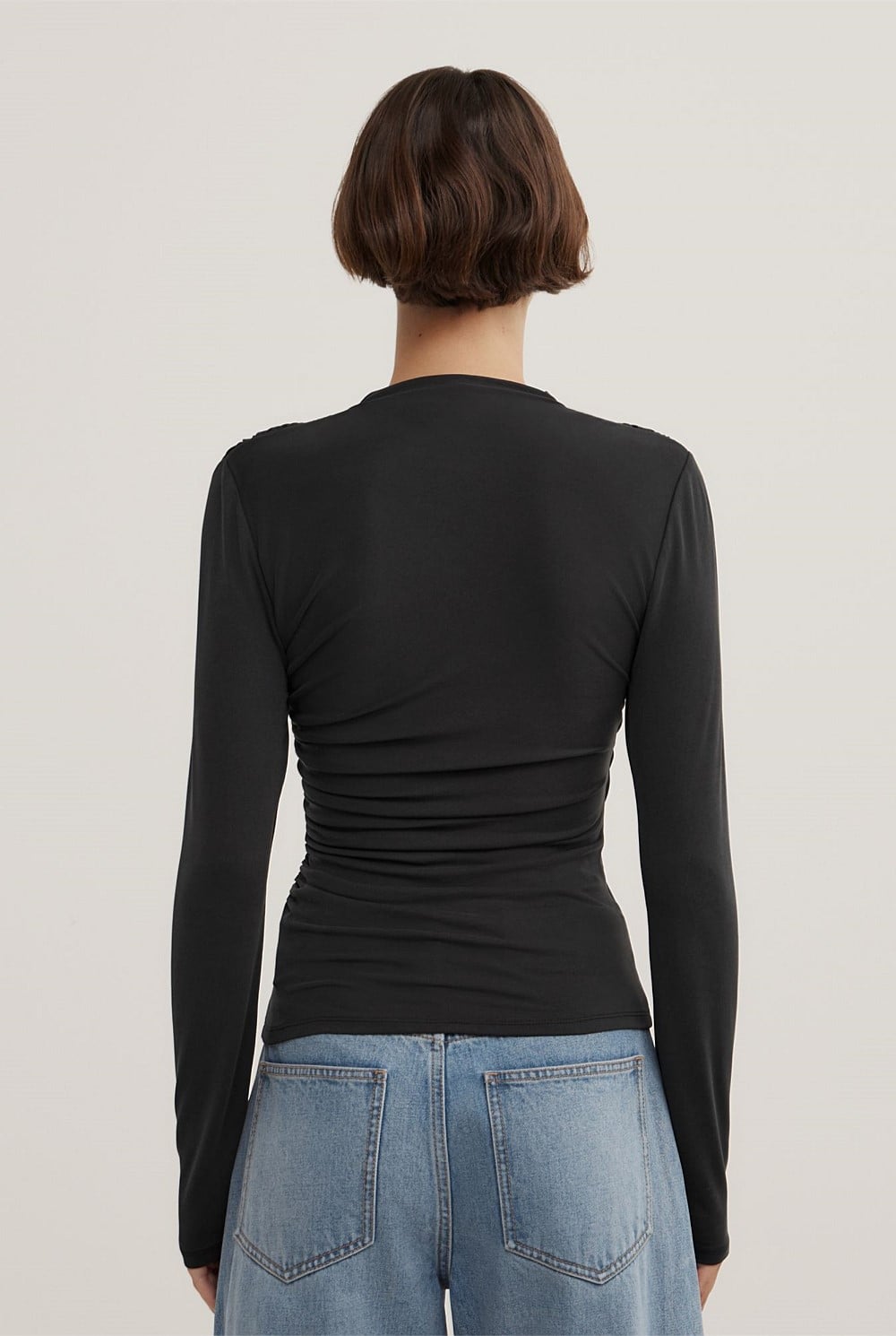 Wrap Long Sleeve Jersey Top