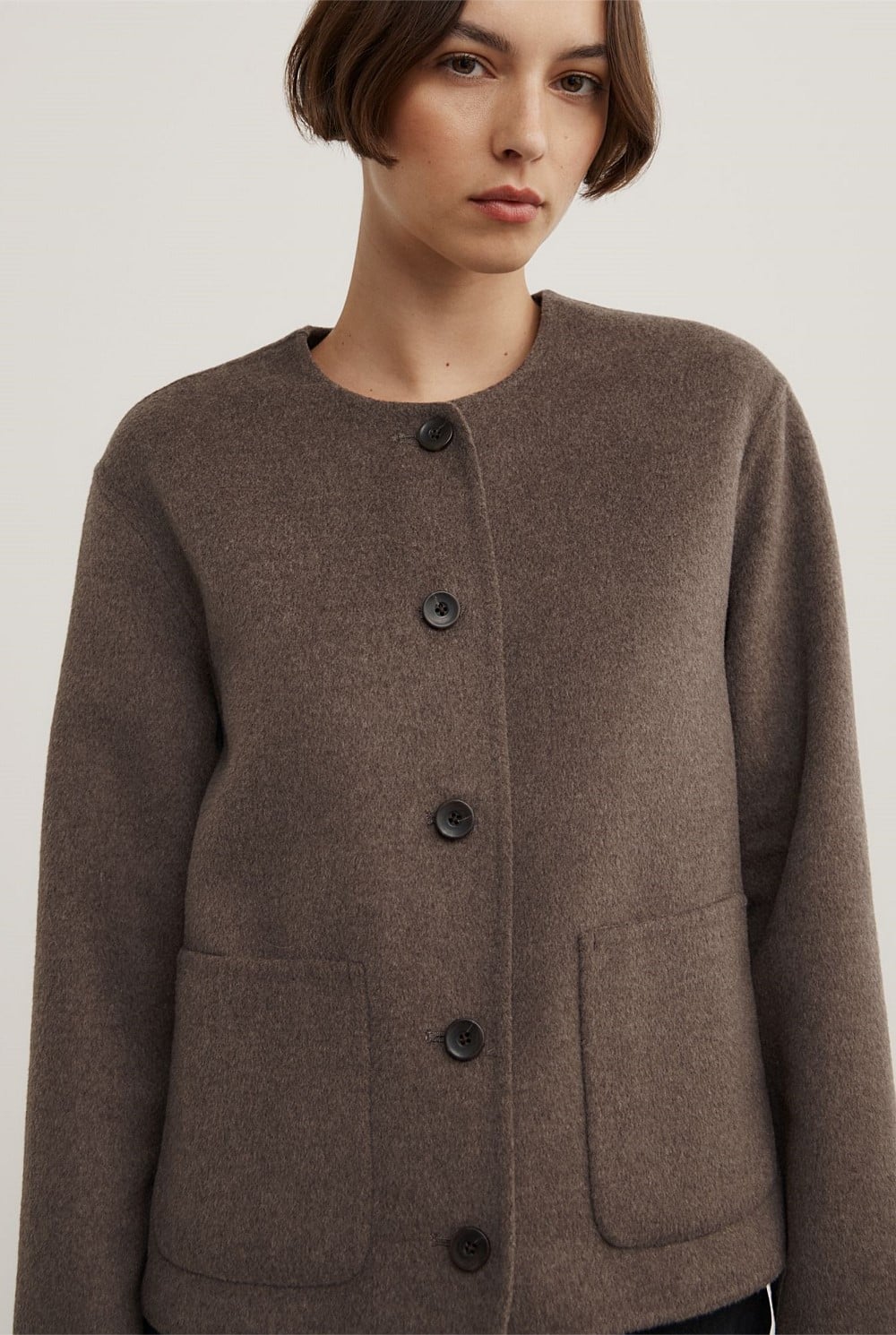 Crop Scarf Coat