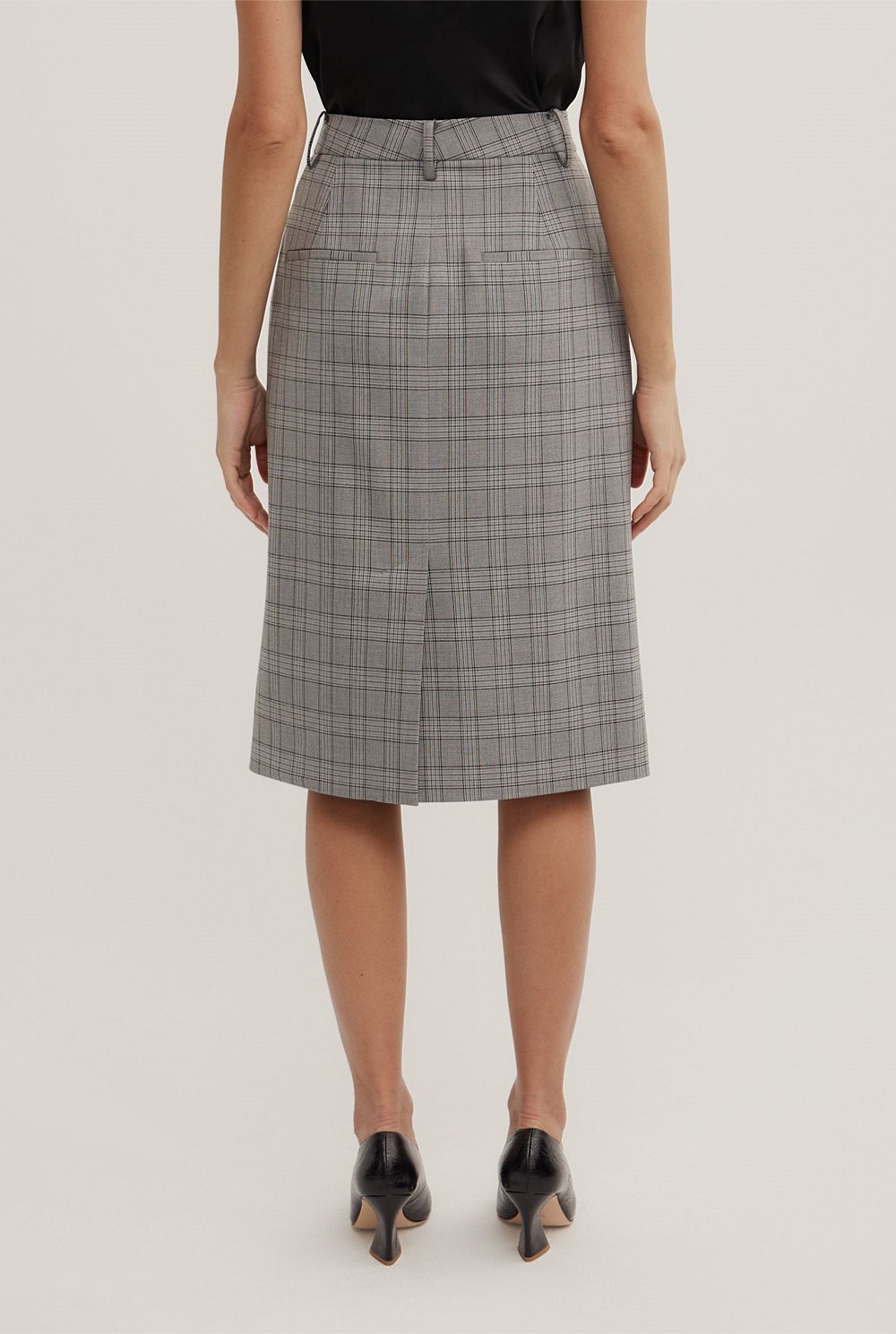 Check Midi Skirt