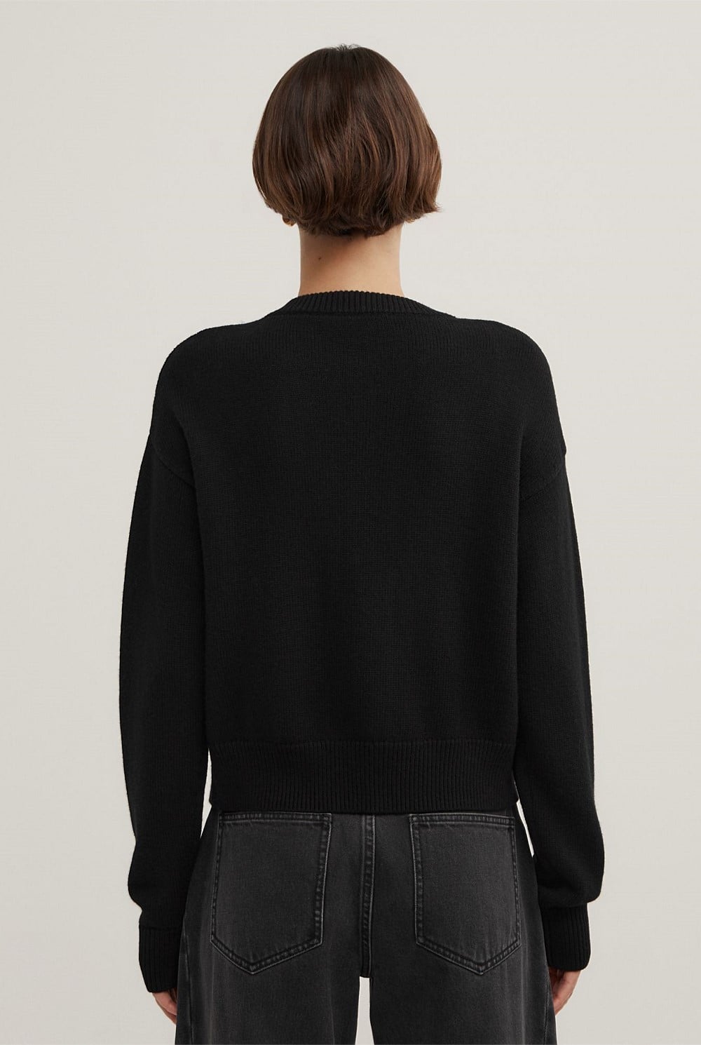 Crew Neck Button Cardigan