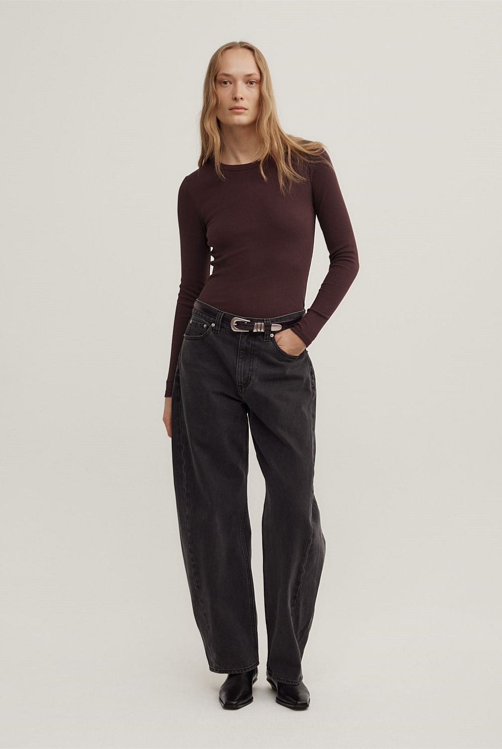 Crew Rib Long Sleeve Top