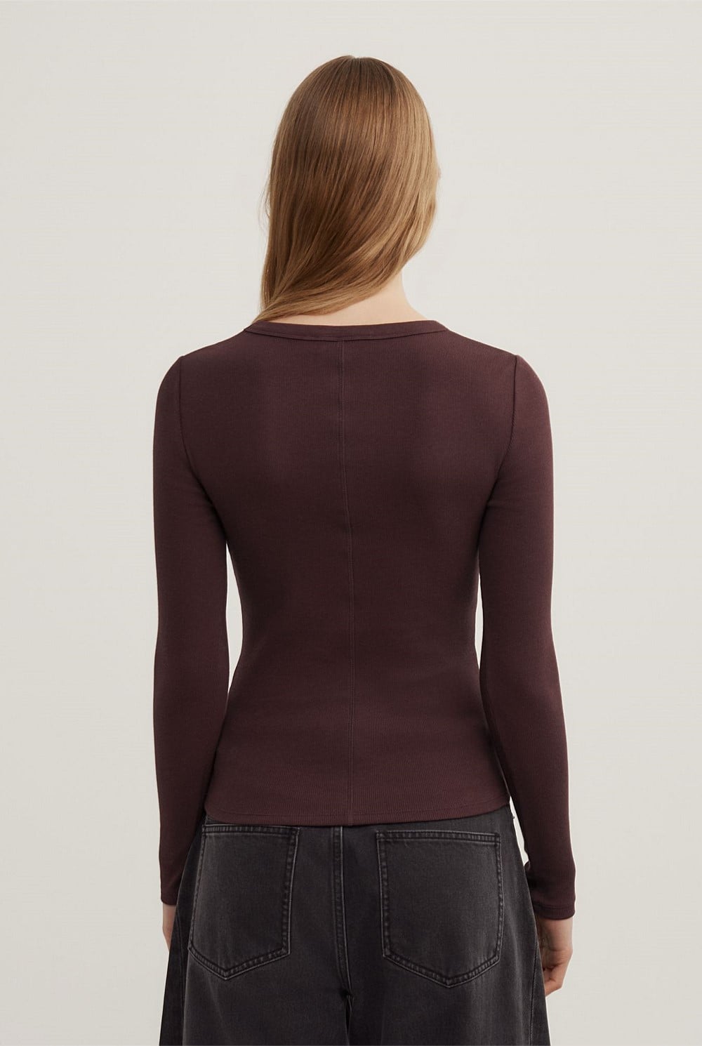 Crew Rib Long Sleeve Top