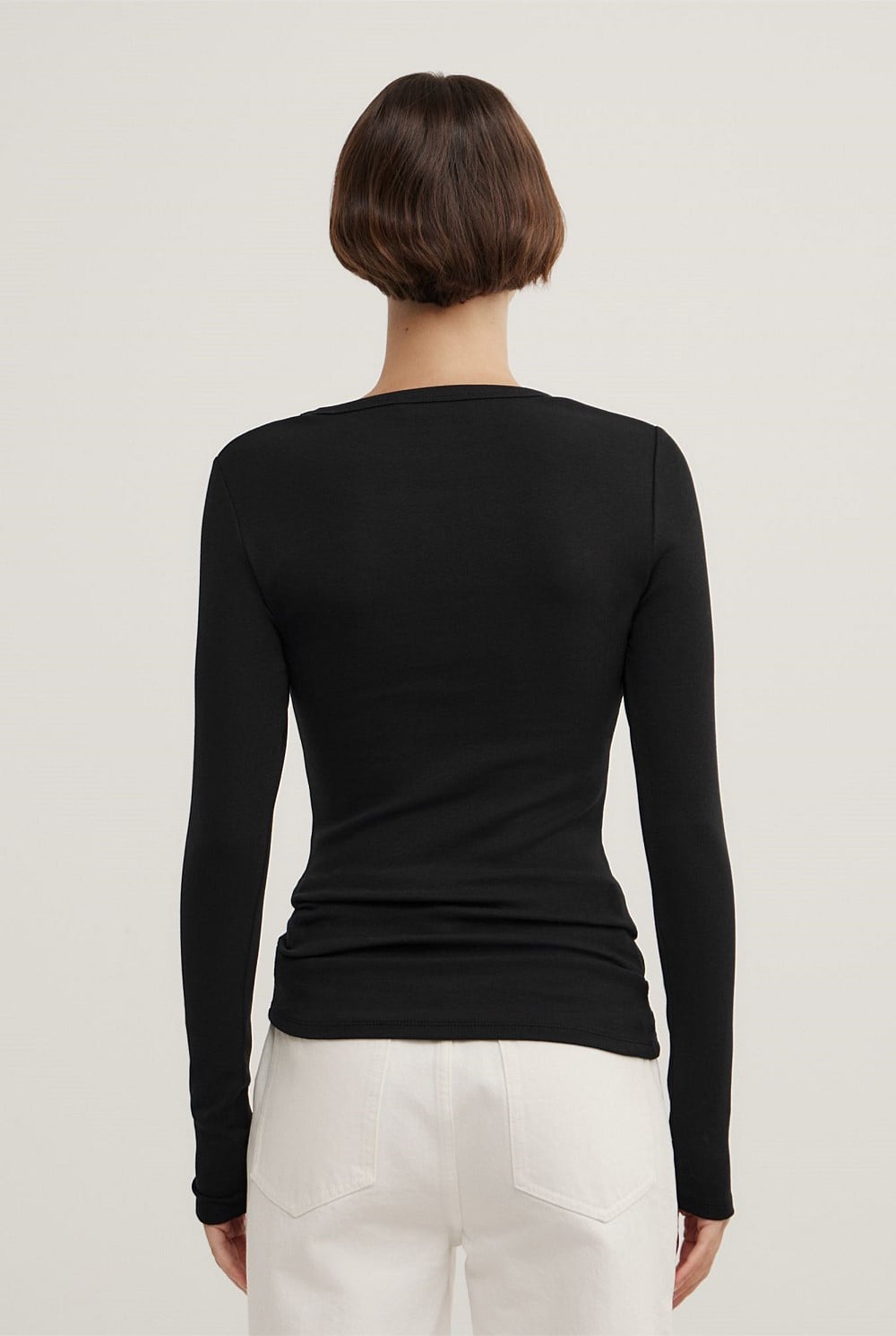 Metal Trim Long Sleeve Top