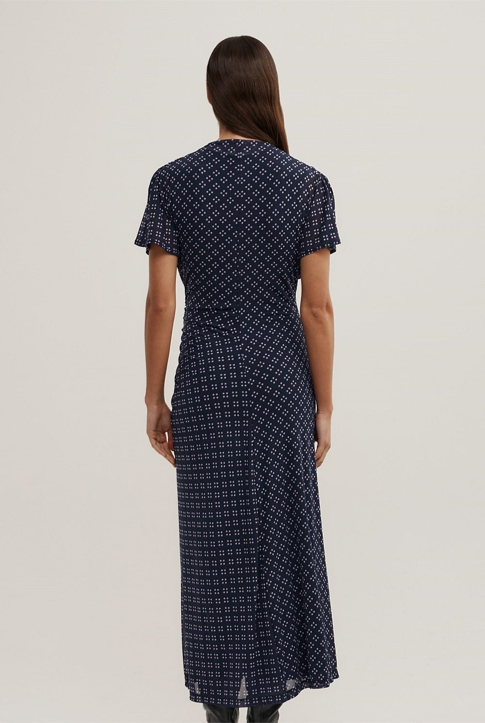 Mock Neck Mesh Dress
