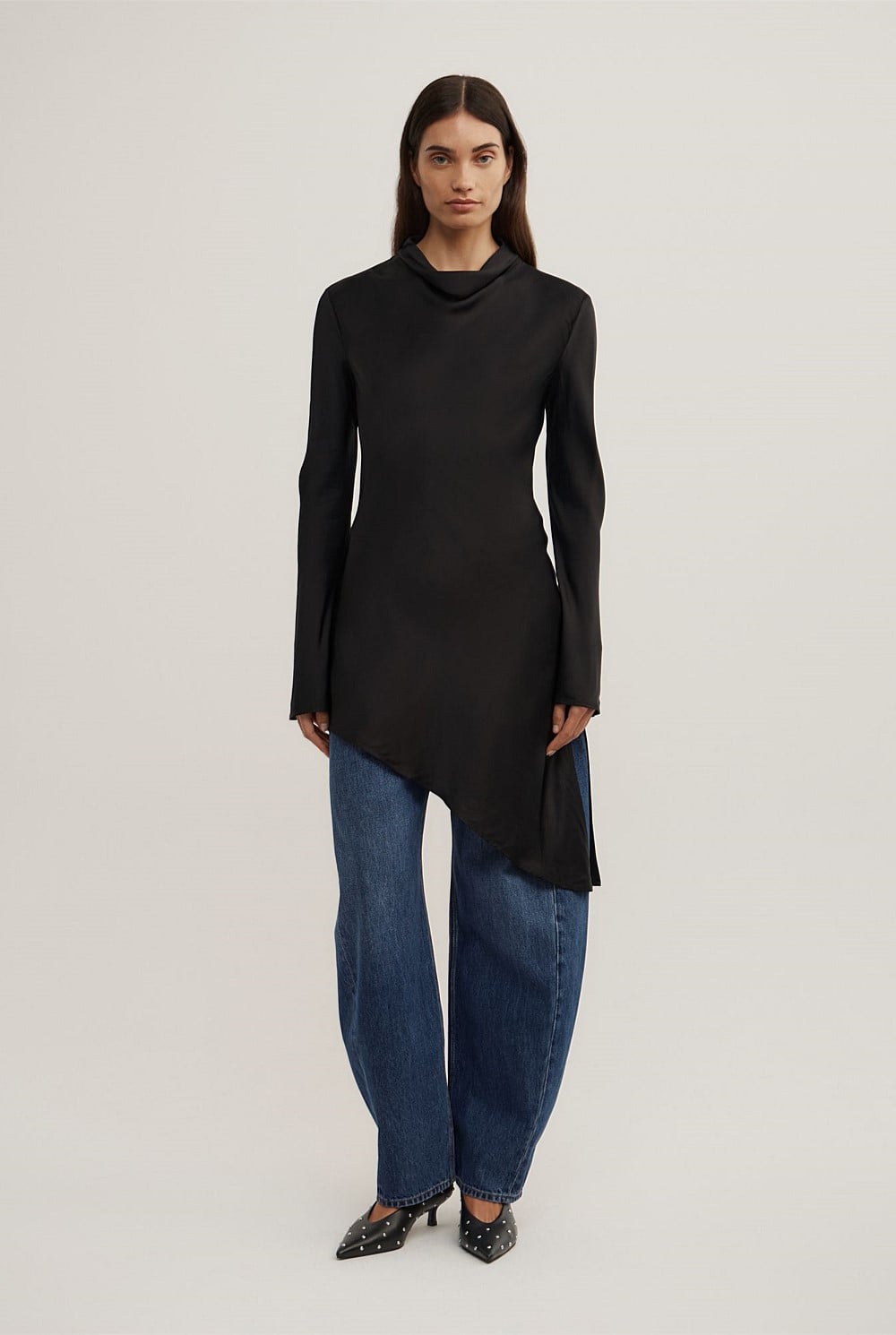 Long Sleeve Asymmetric Tunic Top