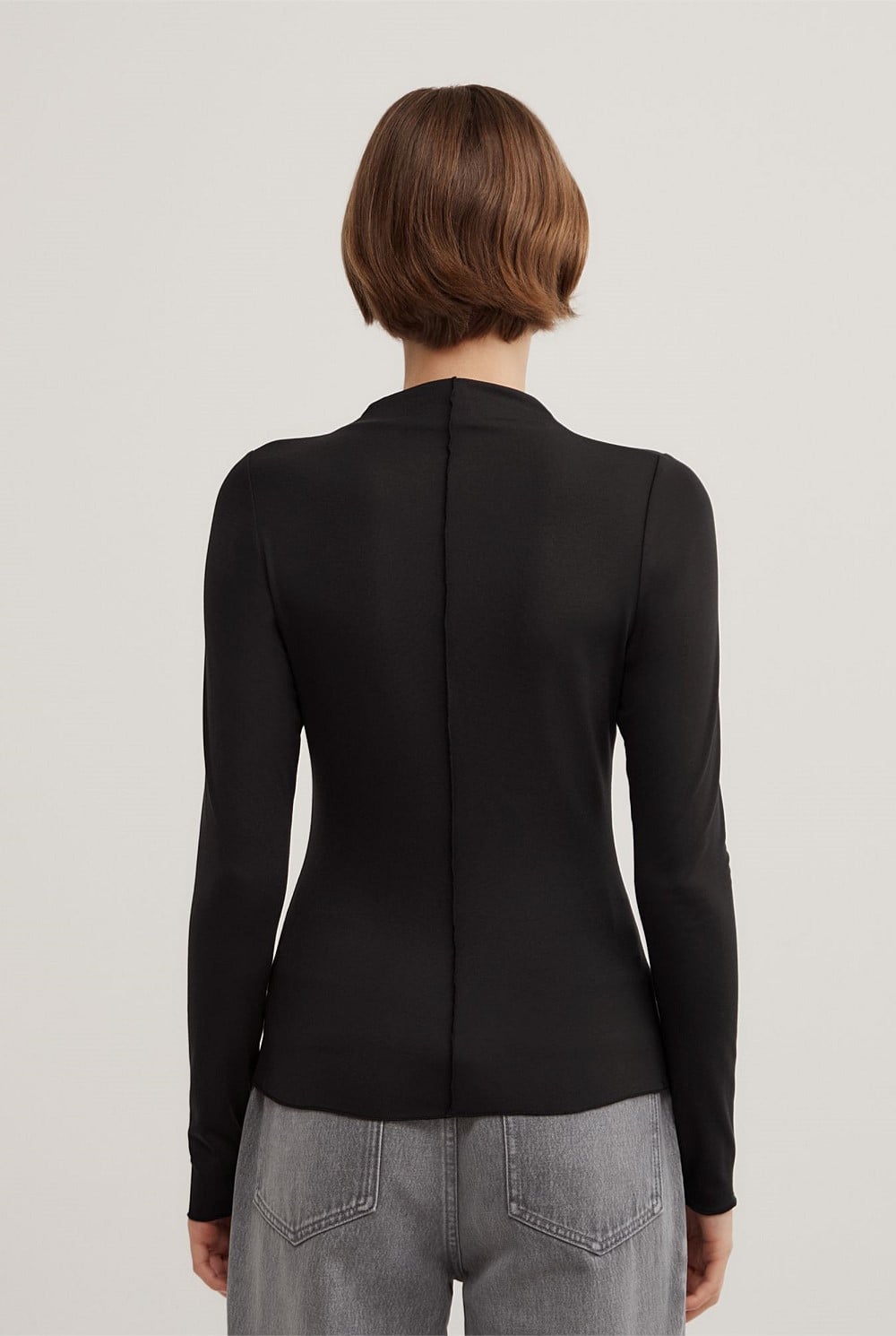 Mock Neck Jersey Top