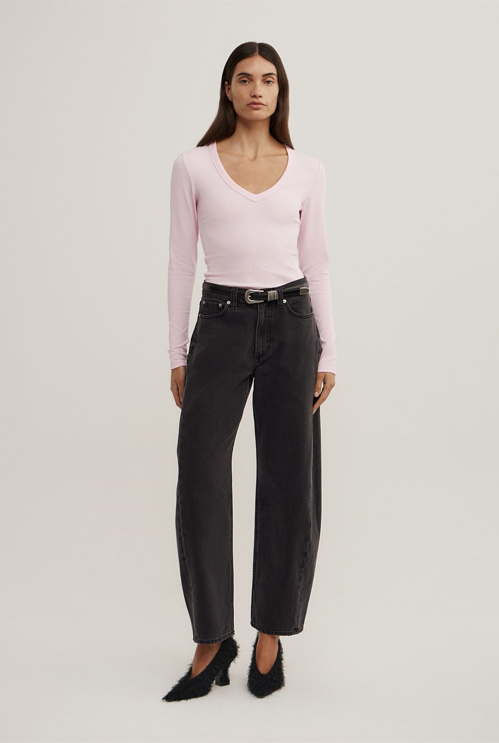 V-Neck Long Sleeve Top