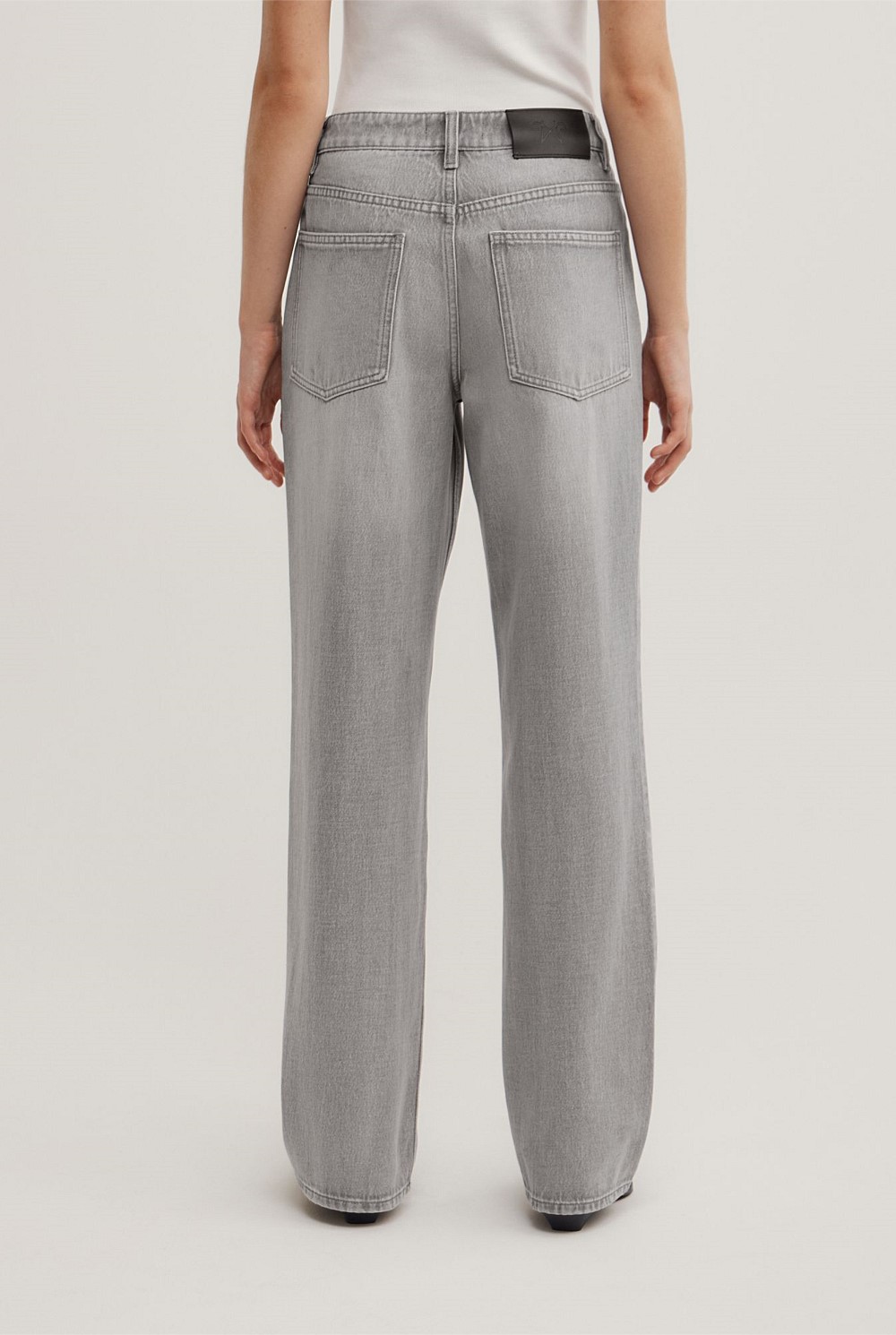 Mid Rise Straight Jeans
