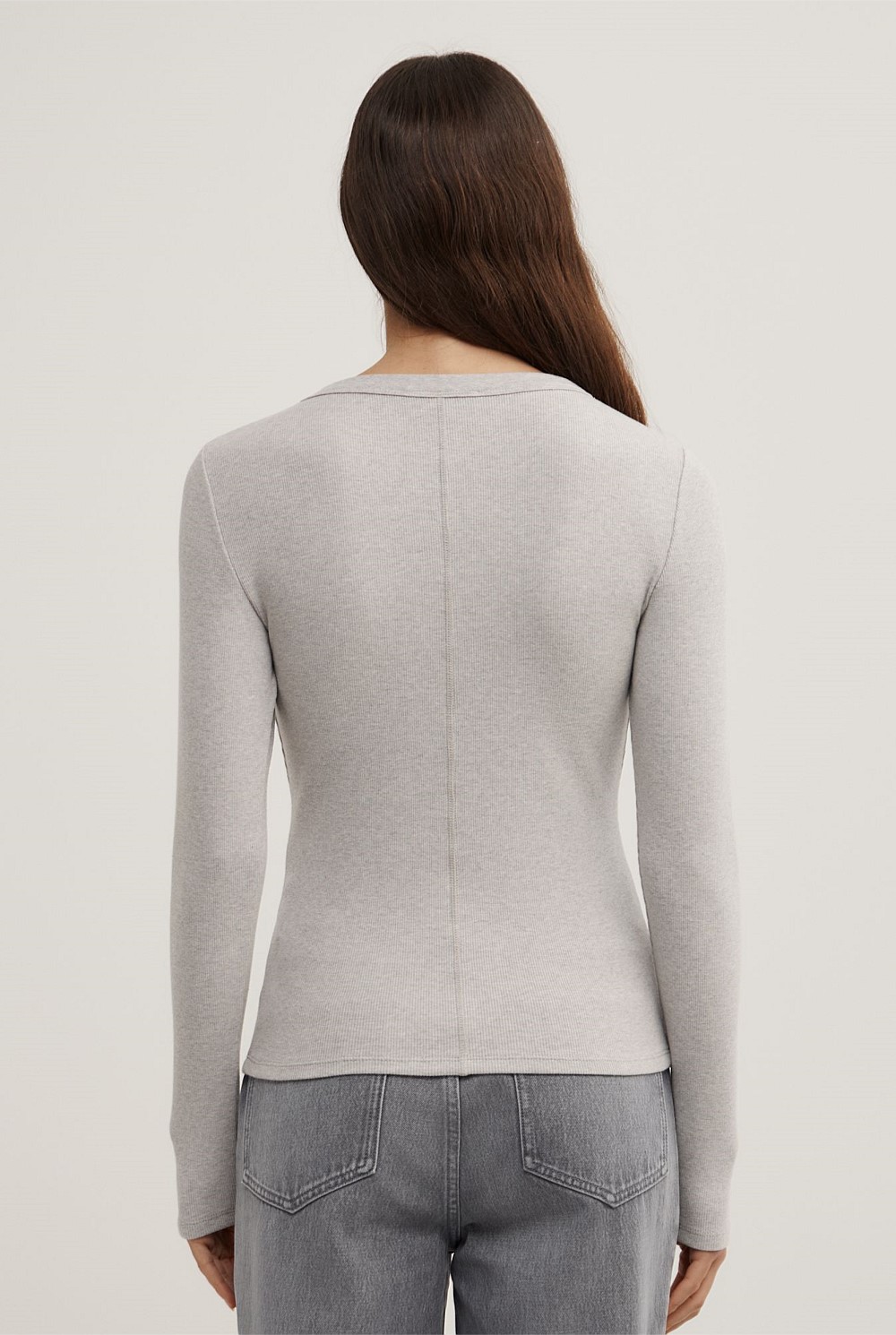 Crew Rib Long Sleeve Top