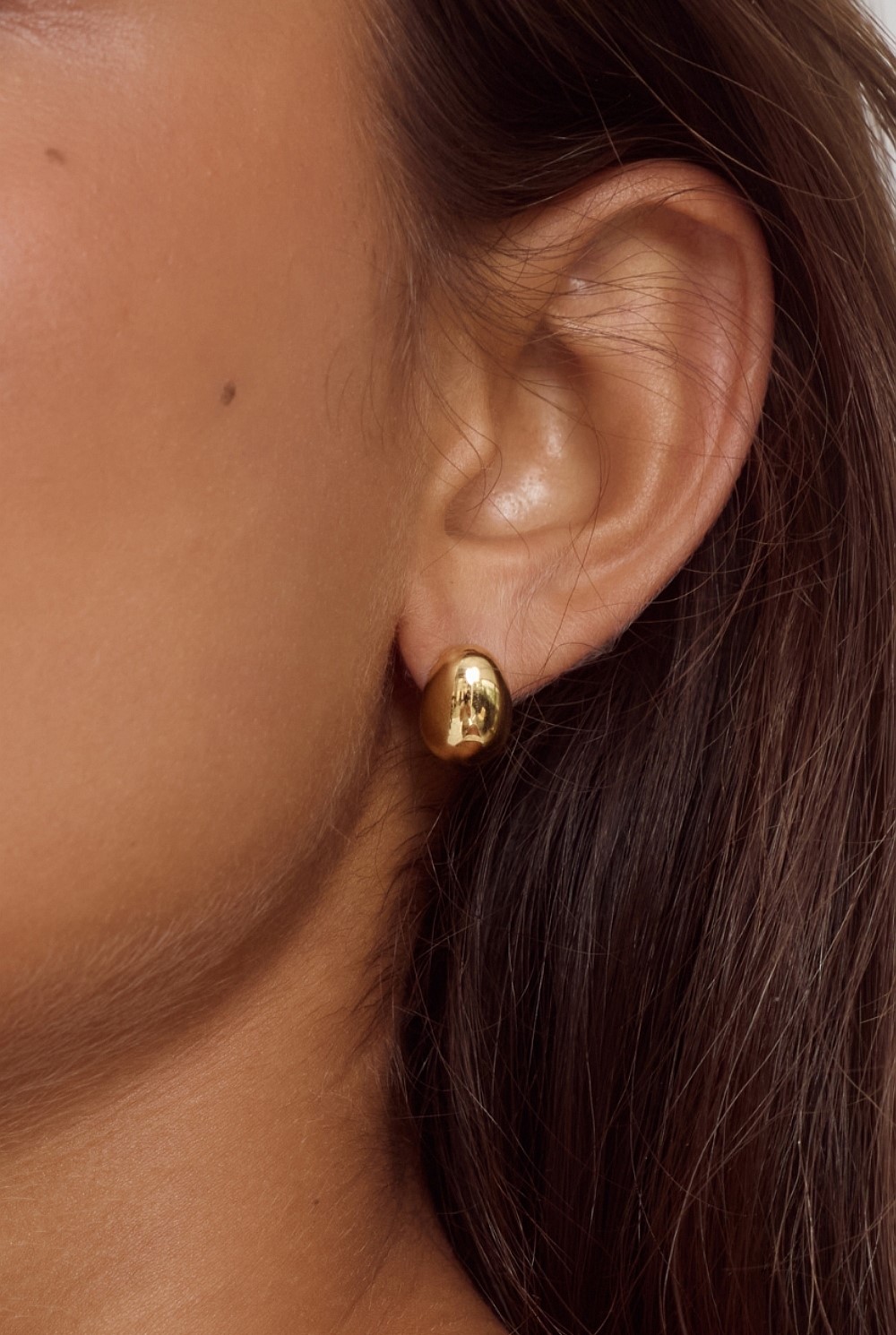 Bean Earrings | 14k Gold