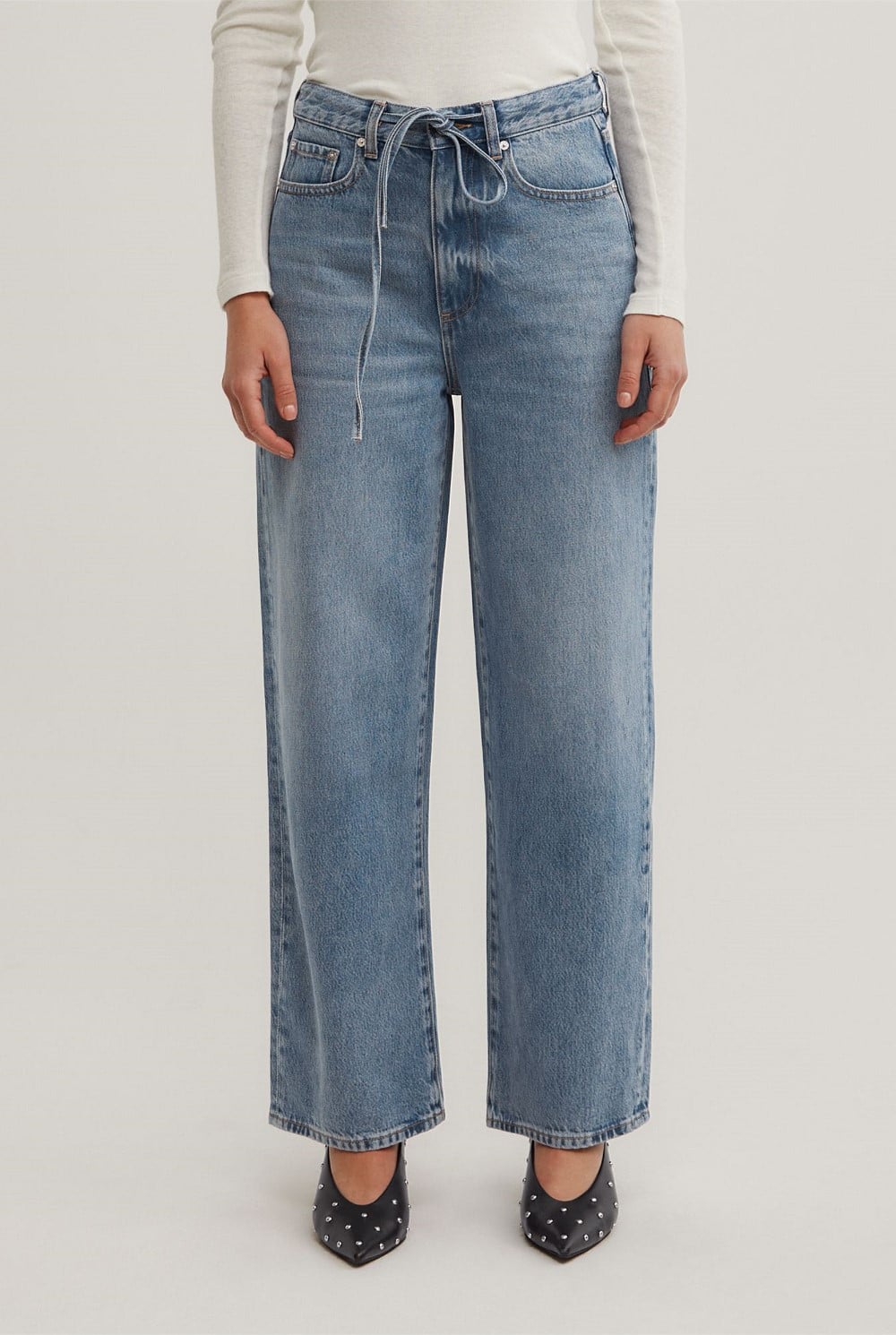 Drawcord Denim Jeans