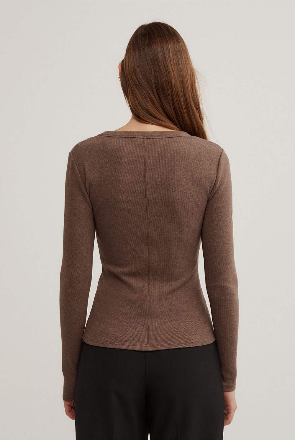 Crew Rib Long Sleeve Top