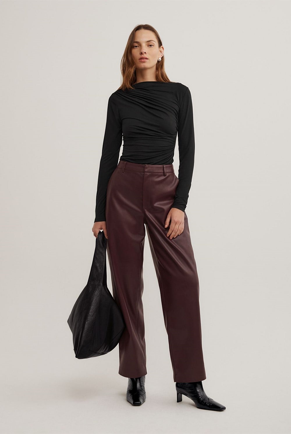 Draped Jersey Long Sleeve Top