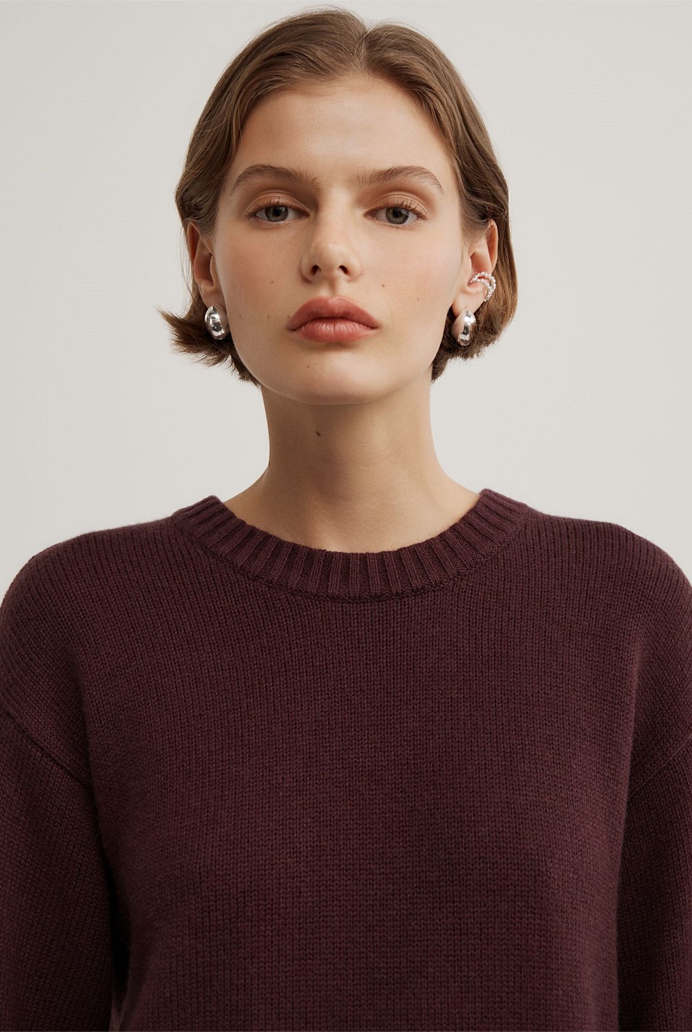 Longline Crew Neck Knit