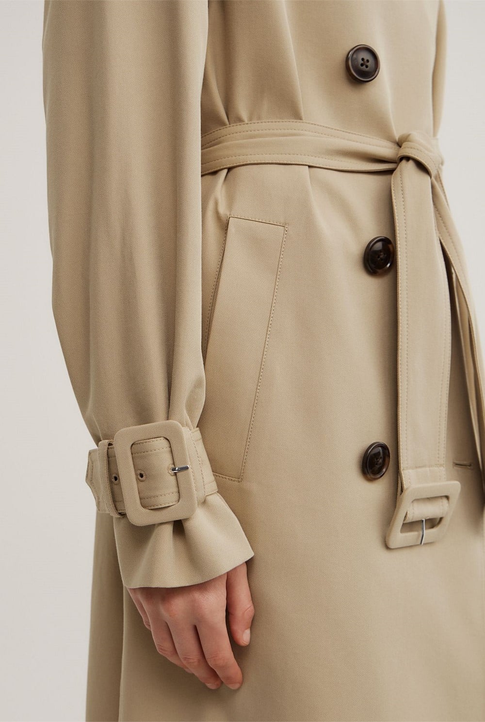Funnel Collar Trench Coat