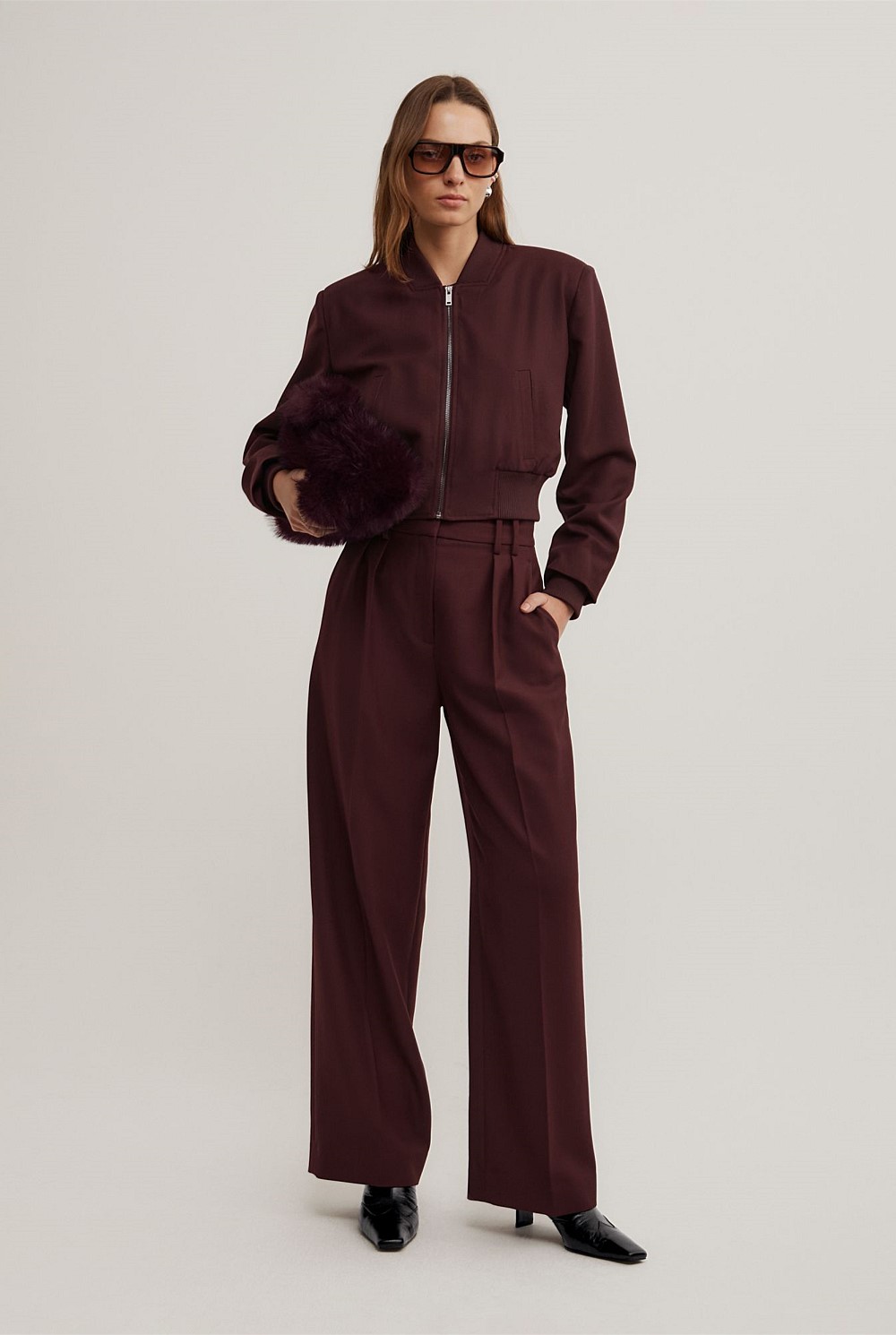 Shoulder Pad Bomber Jacket