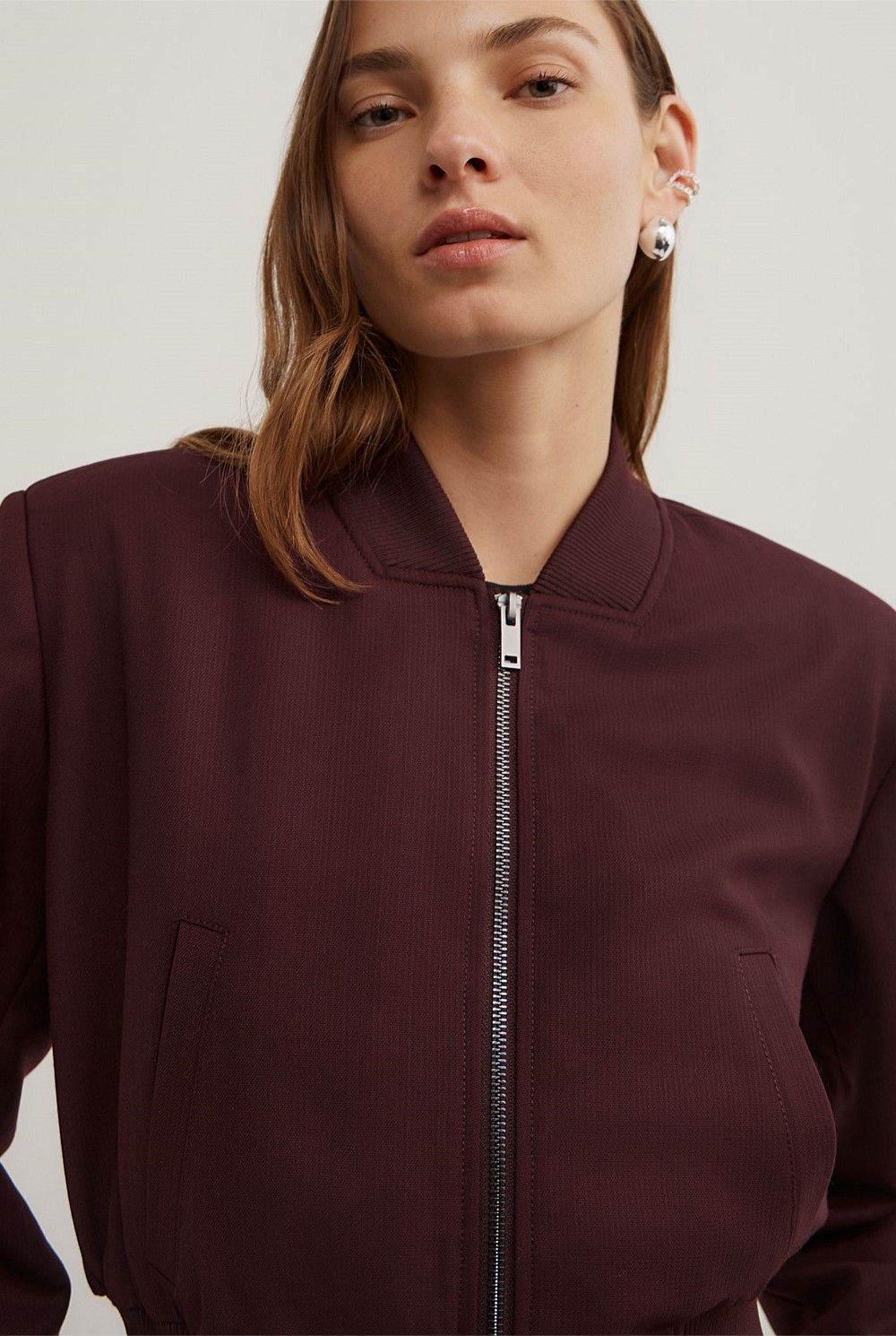 Shoulder Pad Bomber Jacket
