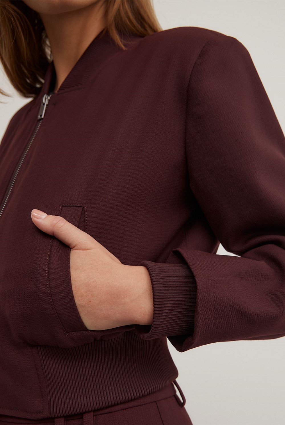 Shoulder Pad Bomber Jacket