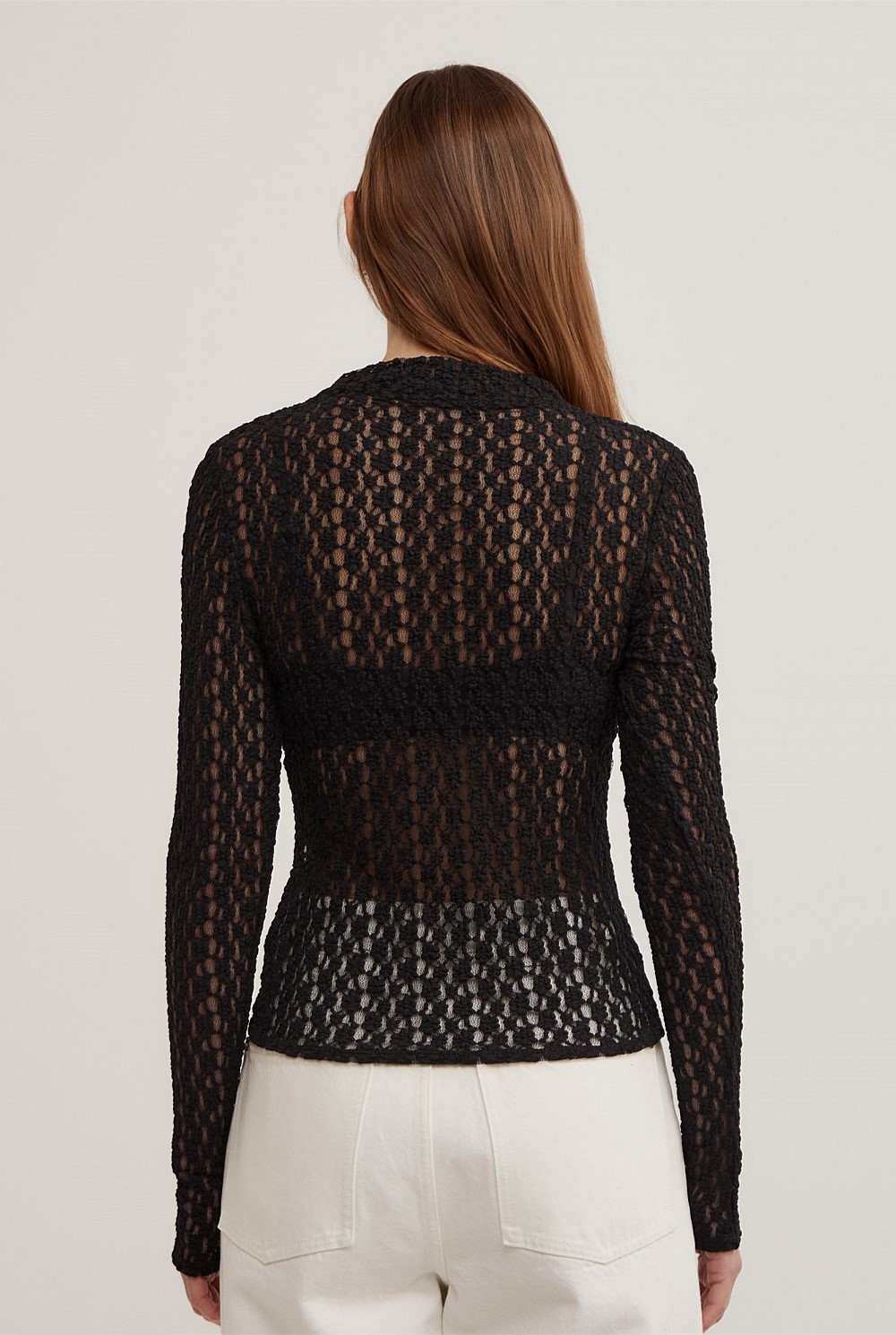 Textured Long Sleeve Top