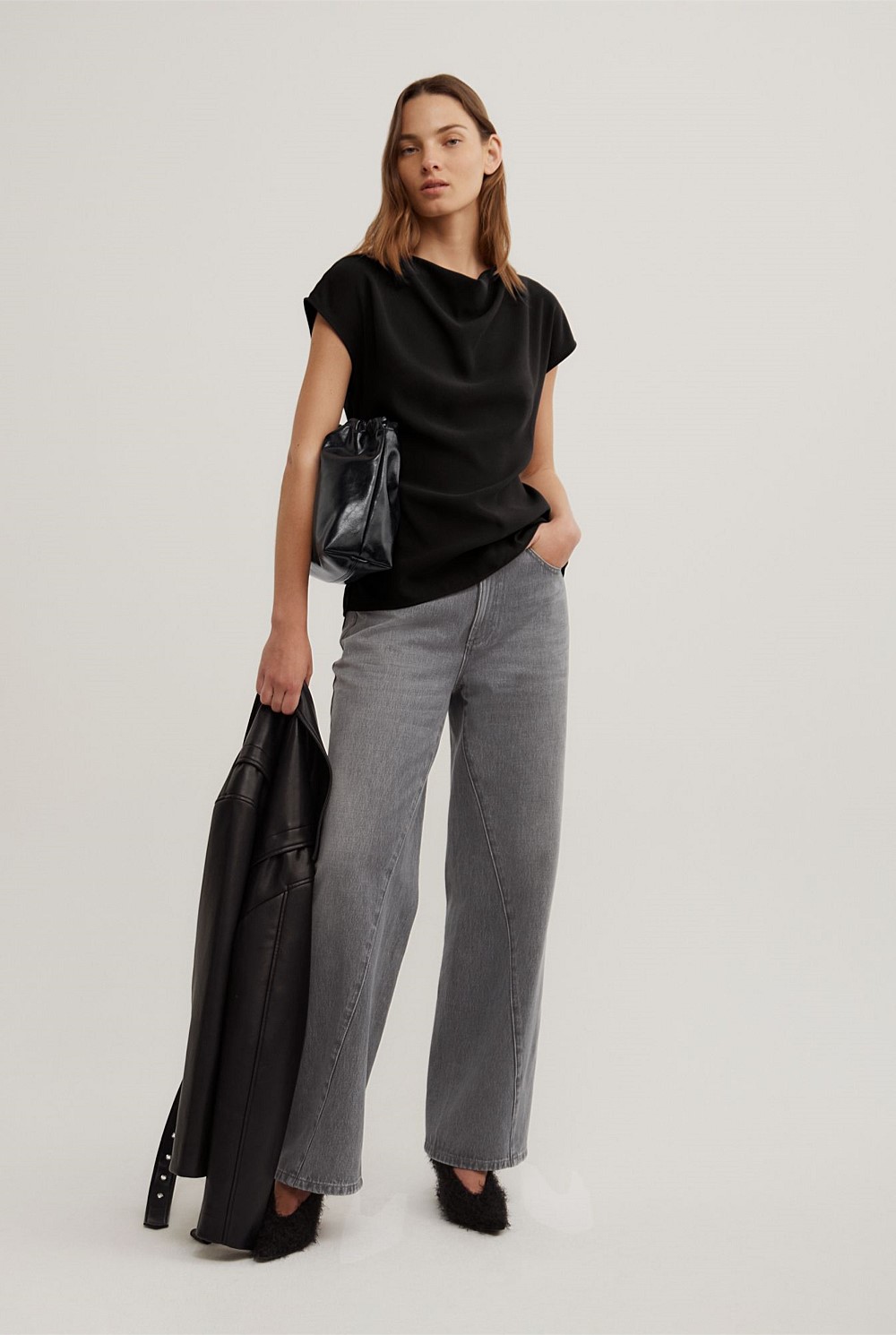 Cowl Tie Belt Top