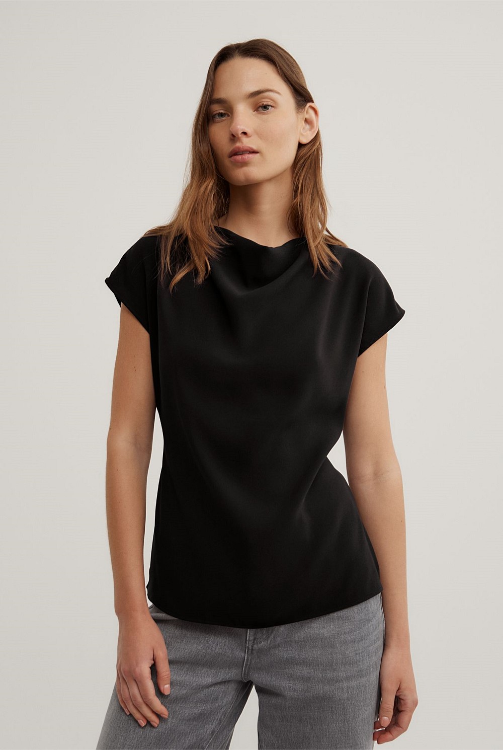 Cowl Tie Belt Top