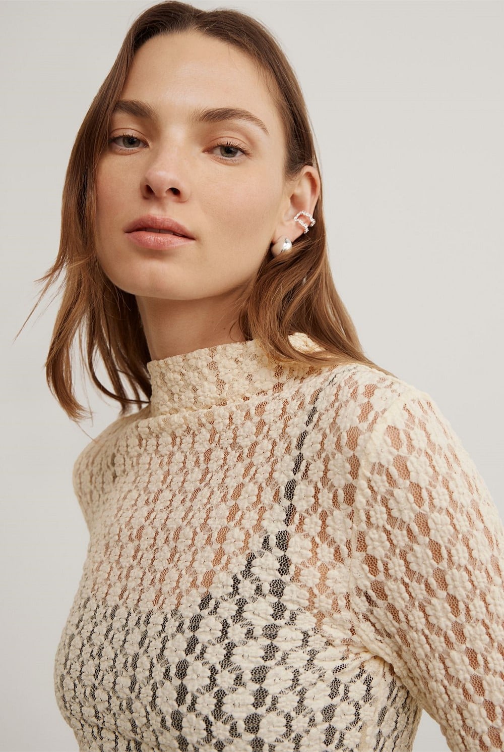 Textured Long Sleeve Top